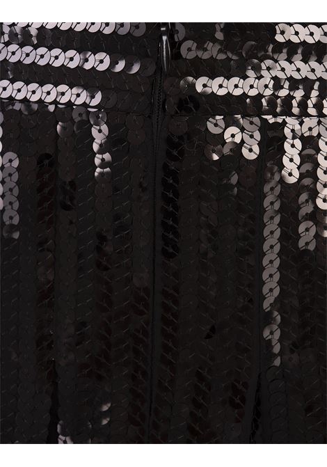 PAROSH Gonna Lunga Di Paillettes Godot Nera - PAROSH