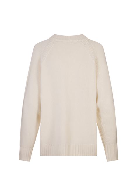 PAROSH Maglione Wood In Cashmere Bianco - PAROSH