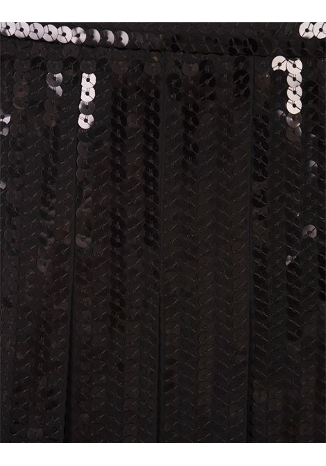 PAROSH Minigonna Di Paillettes Godot Nera - PAROSH