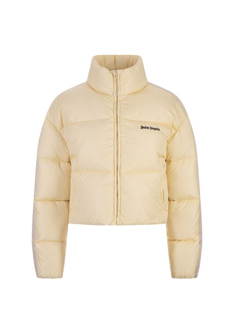 PALM ANGELS Piumino Corto Giallo Con Logo - PALM ANGELS
