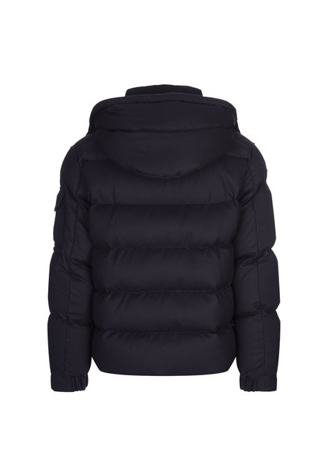 MONCLER Piumino Corto Vezere Blu Notte Con Cappuccio - MONCLER