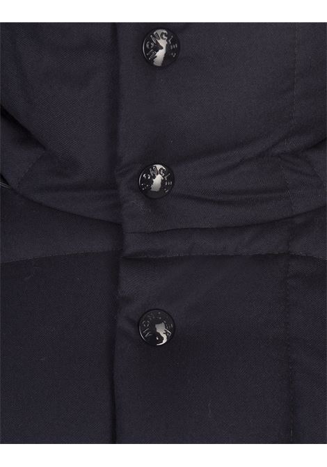 MONCLER Piumino Corto Vezere Blu Notte Con Cappuccio - MONCLER