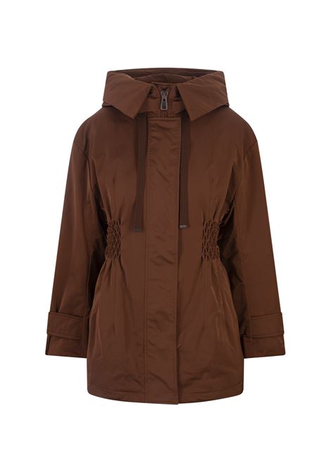 ERMANNO SCERVINO Piumino Midi Marrone Con Vita Elasticizzata - ERMANNO SCERVINO