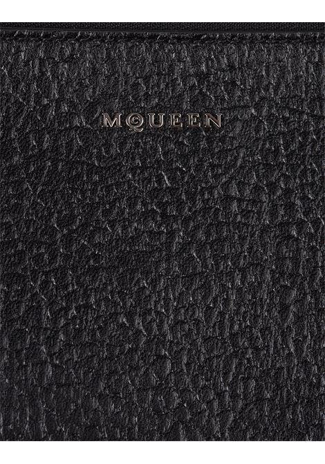 ALEXANDER MCQUEEN Pochette In Pelle Martellata Nera Con Logo - ALEXANDER MCQUEEN
