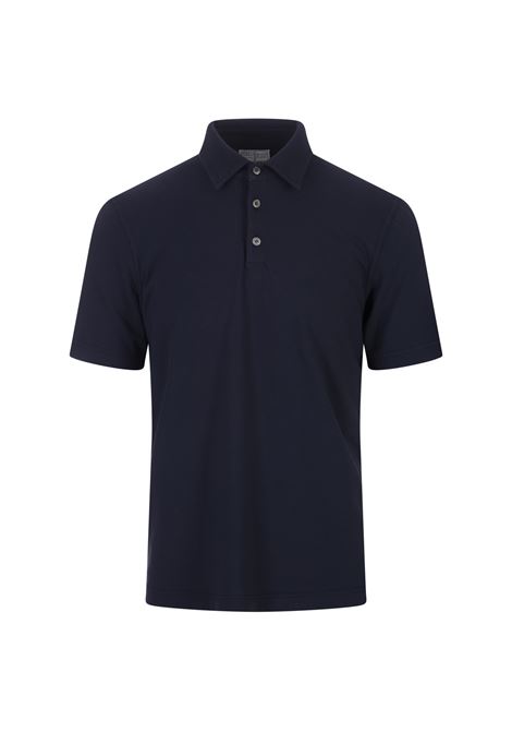 FEDELI Polo a Maniche Corte In Cotone Blu Navy - FEDELI