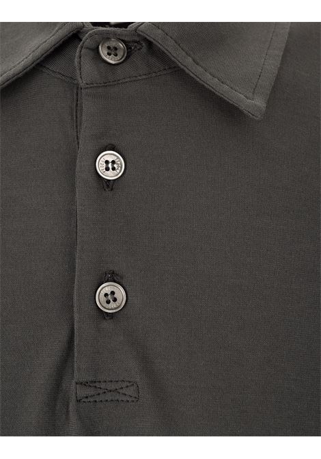 FEDELI Polo A Maniche Corte In Cotone Grigio Scuro - FEDELI