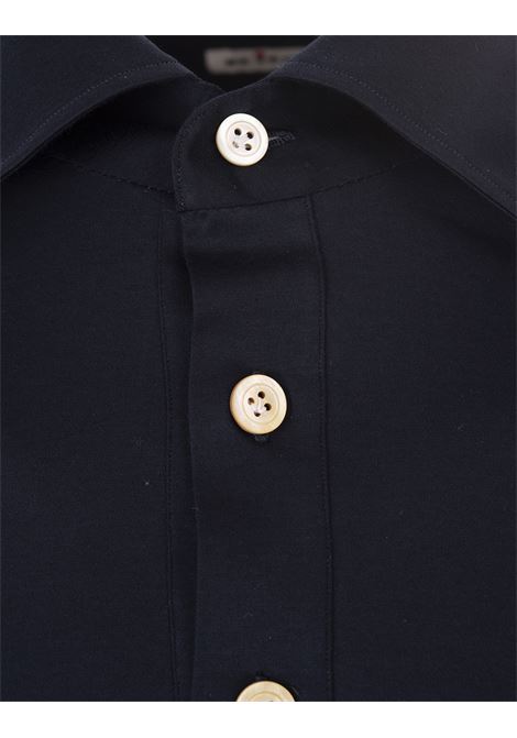KITON Polo A Maniche Lunghe In Jersey Blu Navy - KITON