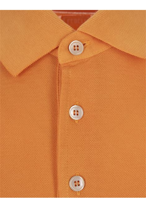 FEDELI Polo In Leggero Piquet Di Cotone Arancione - FEDELI