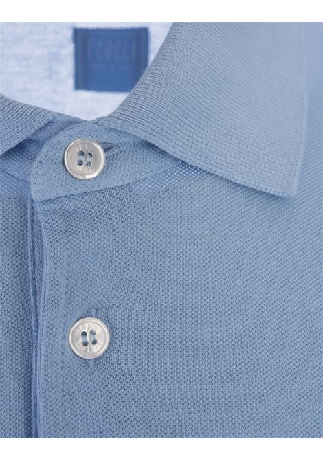 FEDELI Polo In Leggero Piquet Di Cotone Azzurro Cielo - FEDELI