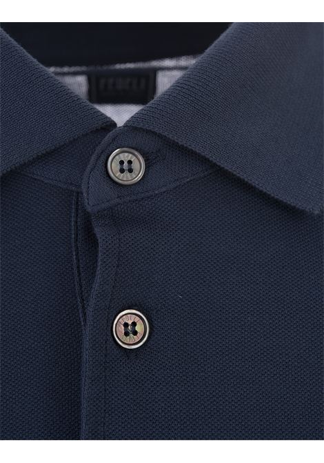 FEDELI Polo In Leggero Piquet Di Cotone Blu Scuro - FEDELI