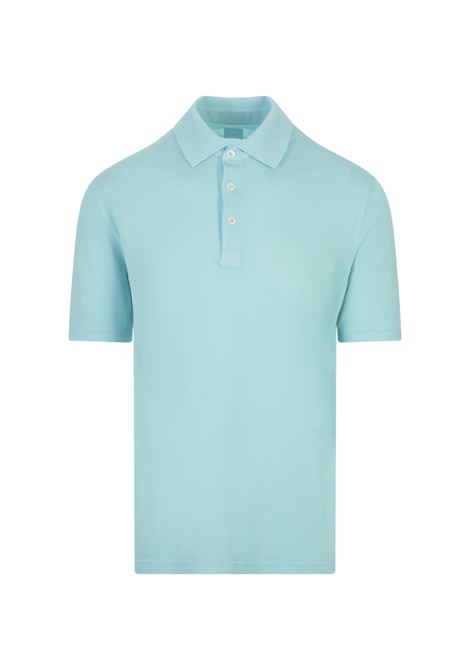 FEDELI Polo In Leggero Piquet Di Cotone Ciano - FEDELI