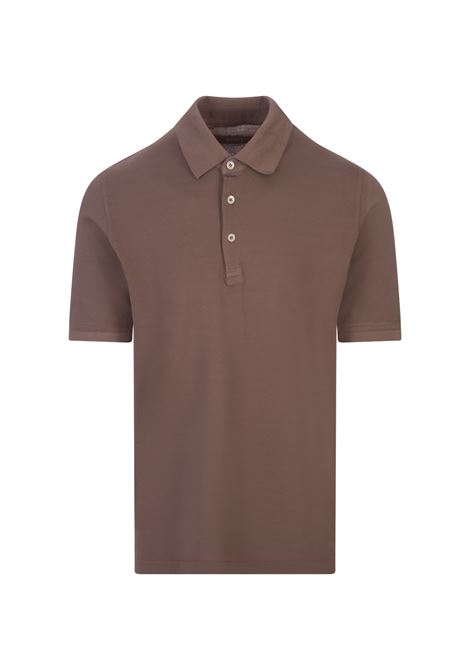 FEDELI Polo In Leggero Piquet Di Cotone Marrone - FEDELI
