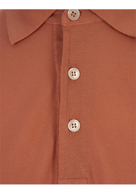 FEDELI Polo In Leggero Piquet Di Cotone Terra Bruciata - FEDELI