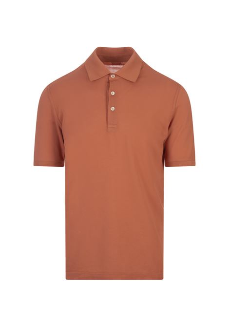 FEDELI Polo In Leggero Piquet Di Cotone Terra Bruciata - FEDELI