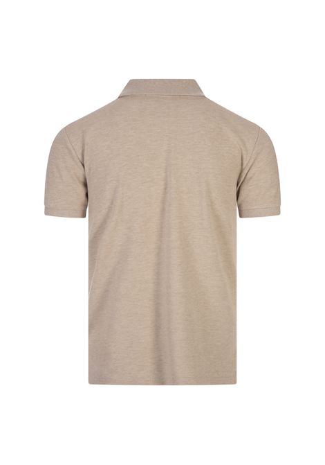 RALPH LAUREN Polo In Piqué Slim-Fit Beige - RALPH LAUREN