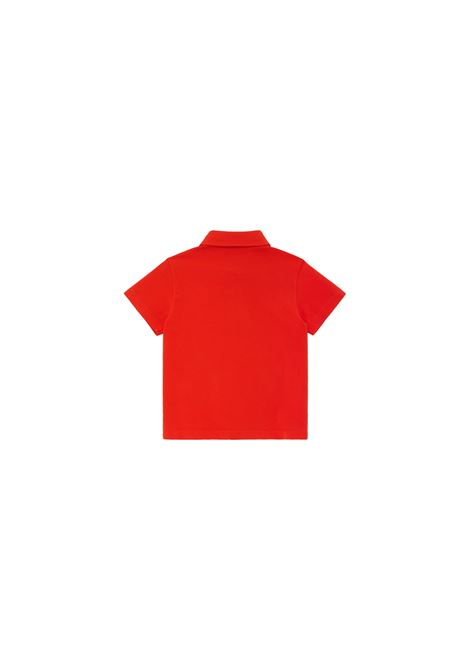 FENDI KIDS Polo In Piquet Di Cotone Rosso Gesso Con Bollo Bianco - FENDI KIDS