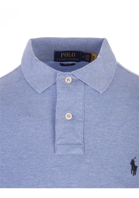 RALPH LAUREN Polo In Piquet Slim-Fit Azzurra - RALPH LAUREN