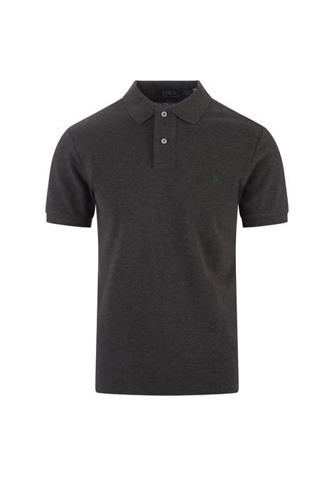 RALPH LAUREN Polo in Piquet Slim-Fit Barclay Heather e Verde - RALPH LAUREN