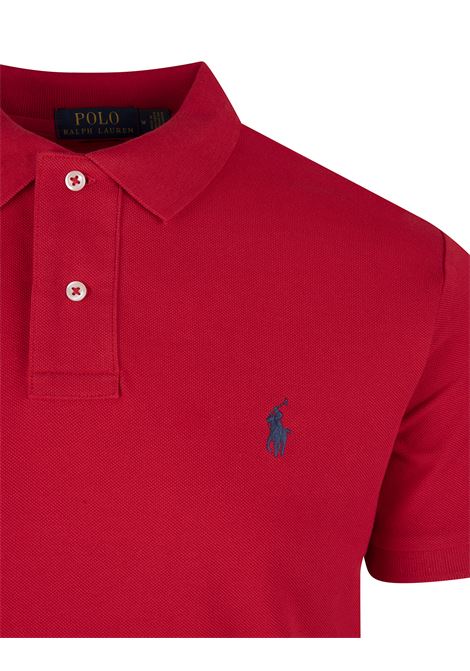RALPH LAUREN Polo In Piquet Slim-Fit Rossa - RALPH LAUREN