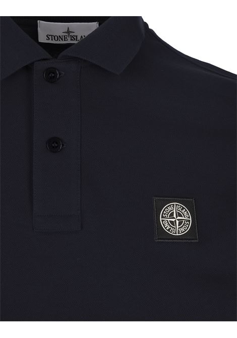 STONE ISLAND Polo Slim Fit In Piquet Blu Navy - STONE ISLAND