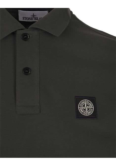 STONE ISLAND Polo Slim Fit In Piquet Grigio Piombo - STONE ISLAND
