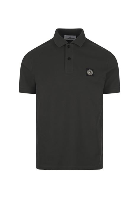 STONE ISLAND Polo Slim Fit In Piquet Grigio Piombo - STONE ISLAND