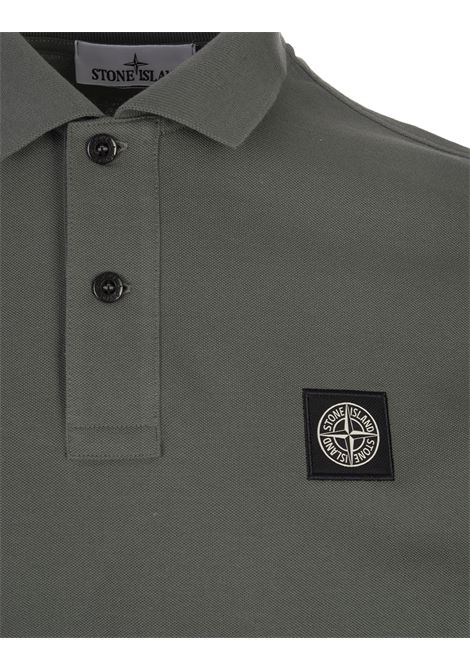 STONE ISLAND Polo Slim Fit In Piquet Verde - STONE ISLAND