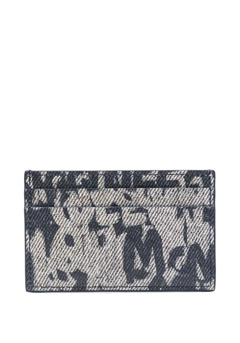 ALEXANDER MCQUEEN Portacarte Graffiti McQueen Blu - ALEXANDER MCQUEEN