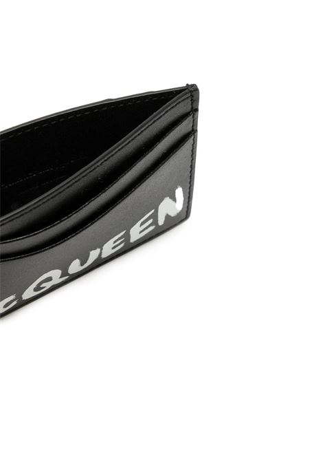 ALEXANDER MCQUEEN Portacarte McQueen Graffiti Nero E Bianco - ALEXANDER MCQUEEN
