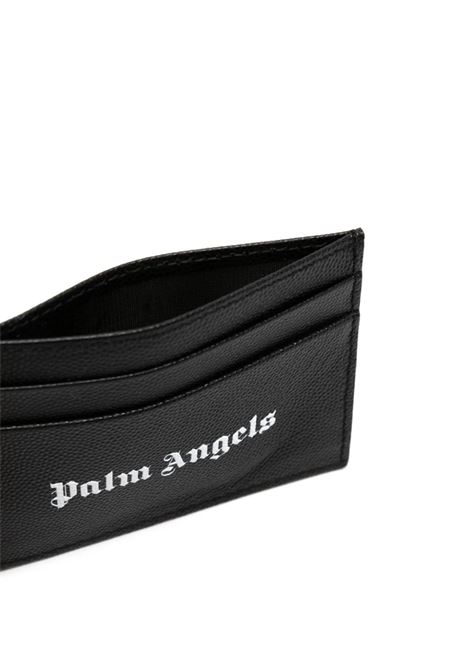 PALM ANGELS Portacarte Nero Con Logo Bianco - PALM ANGELS