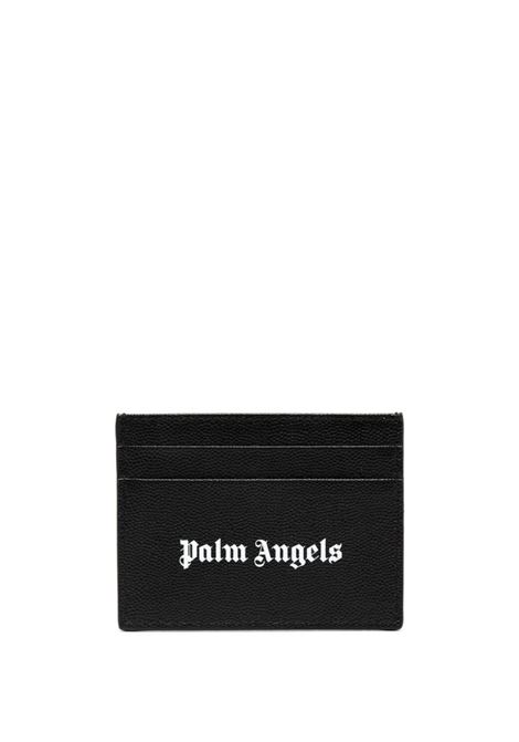 PALM ANGELS Portacarte Nero Con Logo Bianco - PALM ANGELS