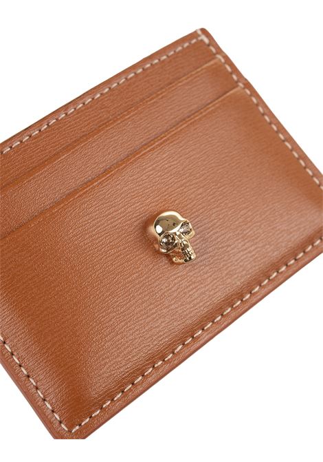 ALEXANDER MCQUEEN Portacarte Skull In Cuoio Caramello - ALEXANDER MCQUEEN