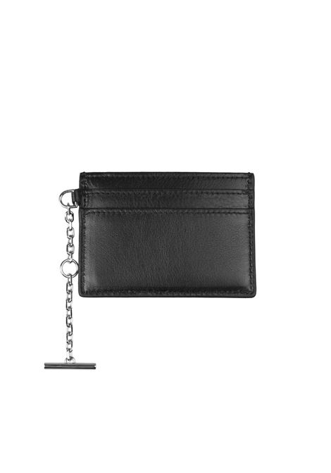ALEXANDER MCQUEEN Portacarte Sling In Nero E Argento - ALEXANDER MCQUEEN