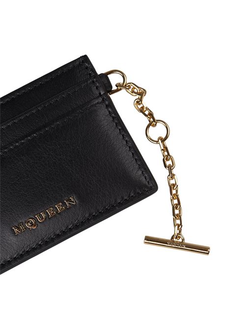 ALEXANDER MCQUEEN Portacarte Sling In Nero E Oro - ALEXANDER MCQUEEN