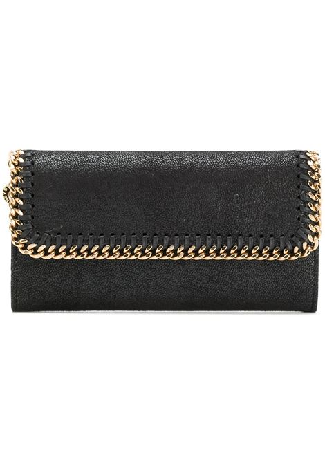 STELLA MCCARTNEY Portafoglio Continental Falabella Nero e Oro - STELLA MCCARTNEY