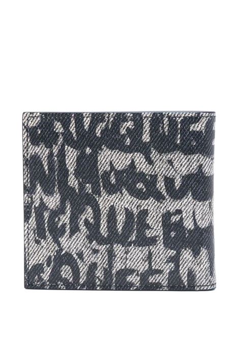 ALEXANDER MCQUEEN Portafoglio McQueen Graffiti Blu - ALEXANDER MCQUEEN