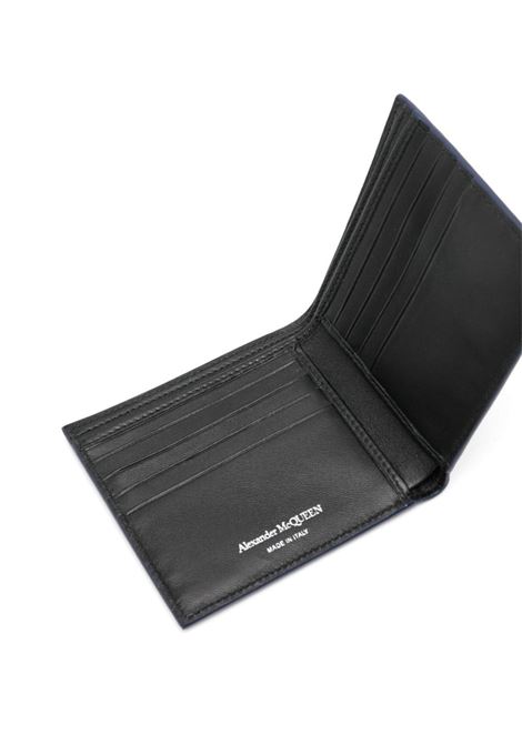 ALEXANDER MCQUEEN Portafoglio McQueen Graffiti Blu - ALEXANDER MCQUEEN