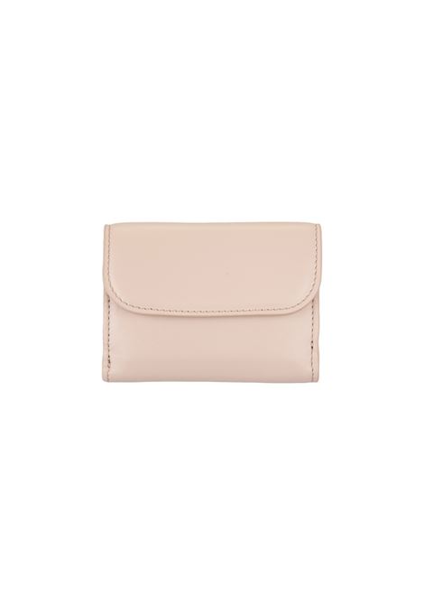CHLOÉ Portafoglio Tri-Fold Chloé Sense Mini In Pelle Morbida Cement Pink - CHLOÉ