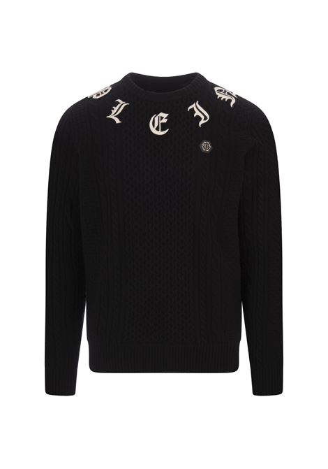PHILIPP PLEIN Pullover a Giricollo Nero In Wool & Cashemere - PHILIPP PLEIN