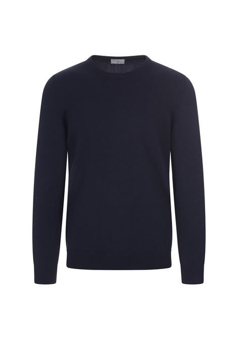 FEDELI Pullover a Girocollo In Cashmere Blu Notte - FEDELI