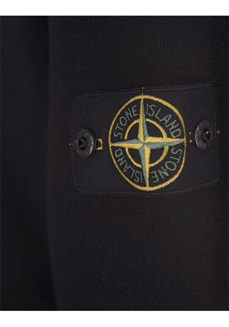 STONE ISLAND Pullover A Girocollo In Lana Nera - STONE ISLAND