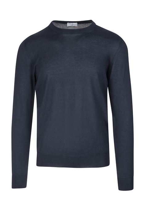 FEDELI Pullover Arg. In Cashmere e Seta Blu Notte - FEDELI