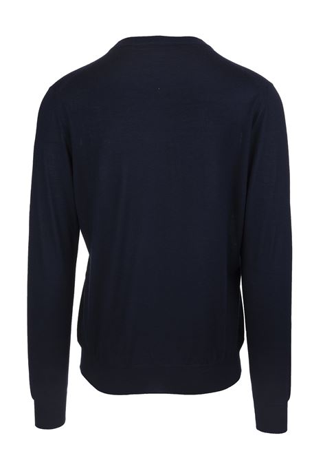 FEDELI Pullover Arg. In Cashmere E Seta Blu Scuro - FEDELI