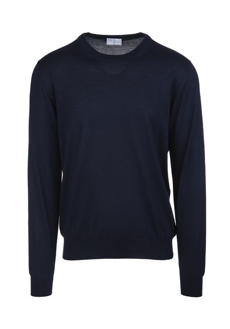 FEDELI Pullover Arg. In Cashmere e Seta Blu Scuro - FEDELI