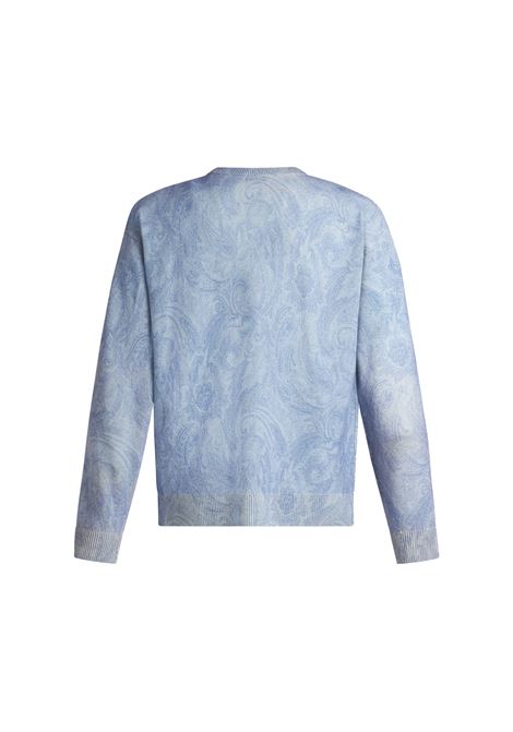 ETRO Pullover Azzurro Con Motivo Paisley Intarsiato - ETRO