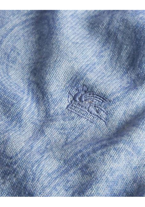 ETRO Pullover Azzurro Con Motivo Paisley Intarsiato - ETRO