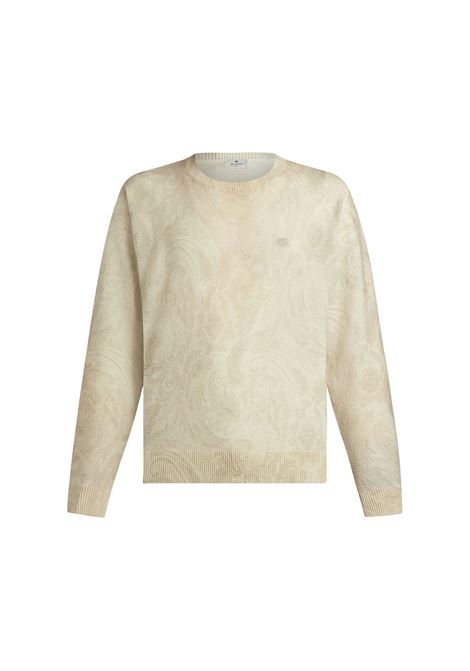 ETRO Pullover Beige Con Motivo Paisley Intarsiato - ETRO