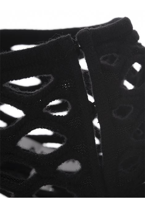 ALAIA Pullover Cage A Collo Alto In Maglia Nera - ALAIA
