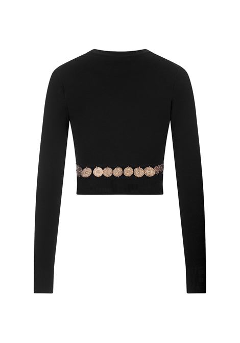 RABANNE Pullover Corto Nero Con Dettaglio Cintura - RABANNE
