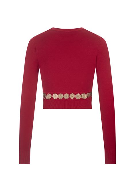 RABANNE Pullover Corto Rosso Con Dettaglio Cintura - RABANNE